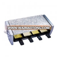 Mini raclette grill with natural stone