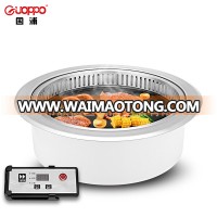 Professional manufacturer table commercial korean grill, round electric bbq grill with bbq hoods